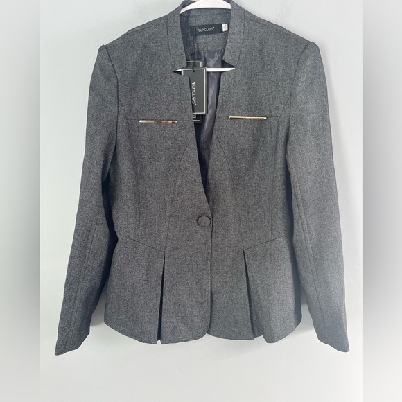 Yunclos Blazer Sz S single button grey NWT - Picture 1 of 12